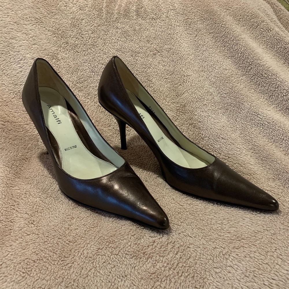 Amalfi Brown Leather Heels
